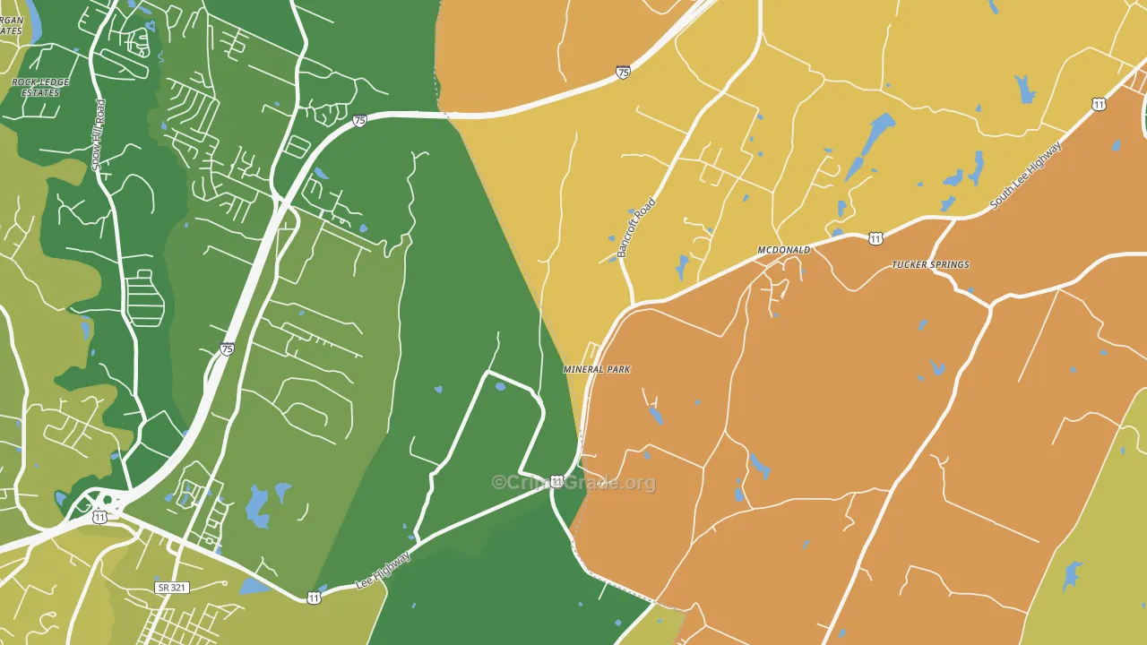 Mineral Park, TN Map of Assault Rates