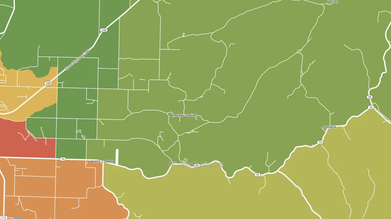 Mineral Spring, MO Map of Assault Rates