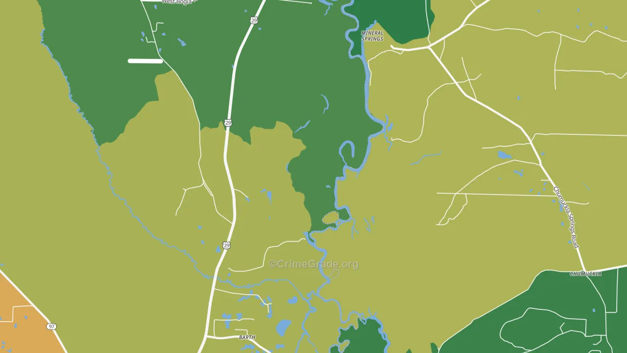 Mineral Springs, FL Map of Assault Rates