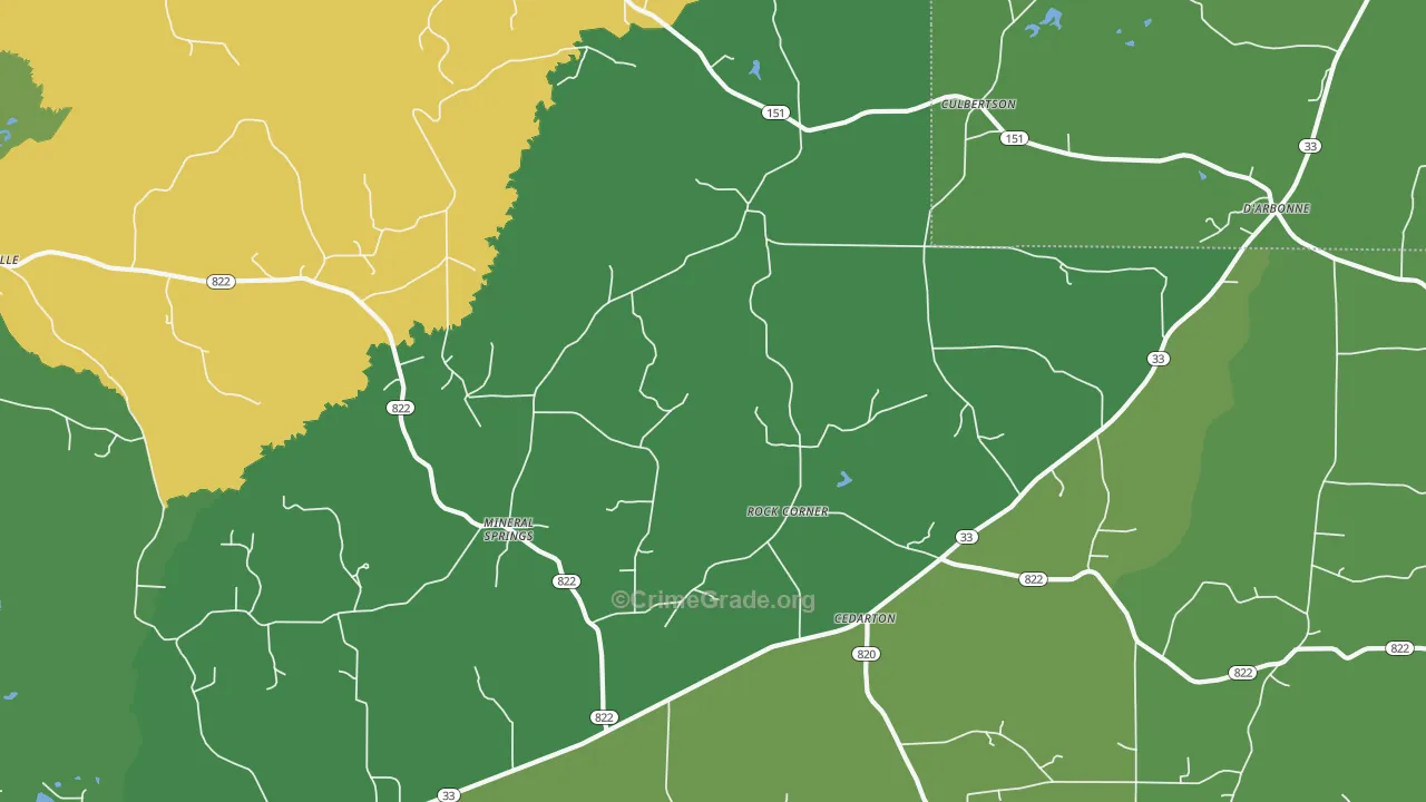 Mineral Springs, LA Map of Assault Rates