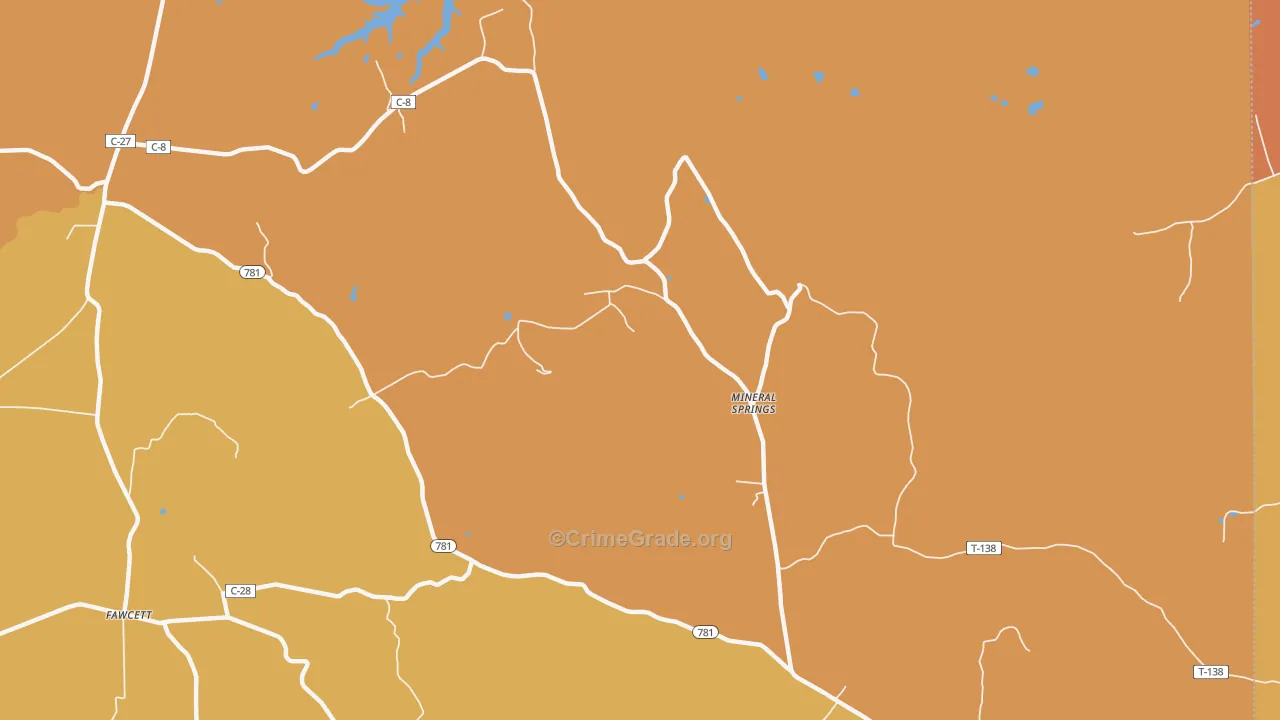 Mineral Springs, OH Map of Assault Rates