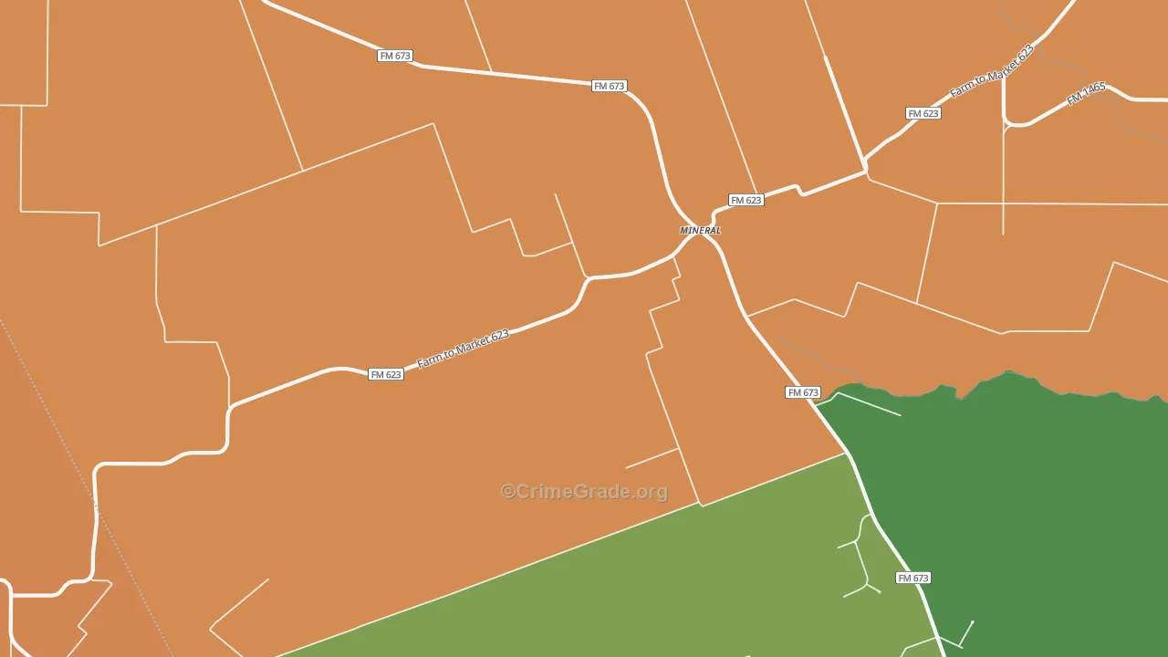 Mineral, TX Map of Assault Rates