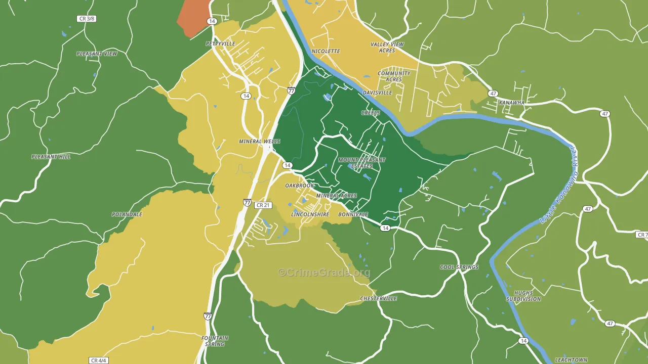 Mineralwells, WV Map of Assault Rates