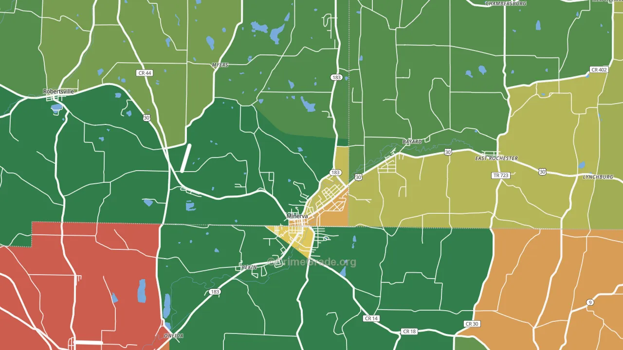 Minerva, OH Map of Assault Rates