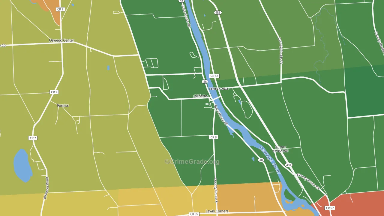 Minetto, NY Map of Assault Rates