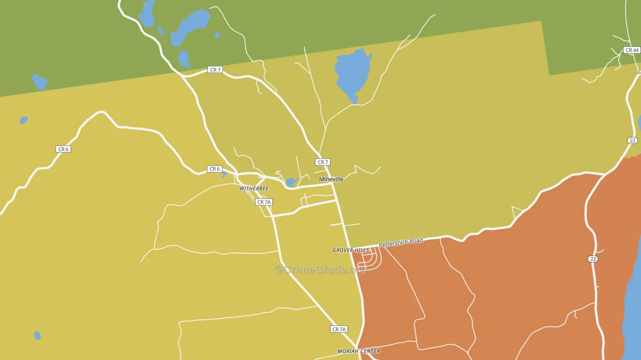 Mineville, NY Map of Assault Rates