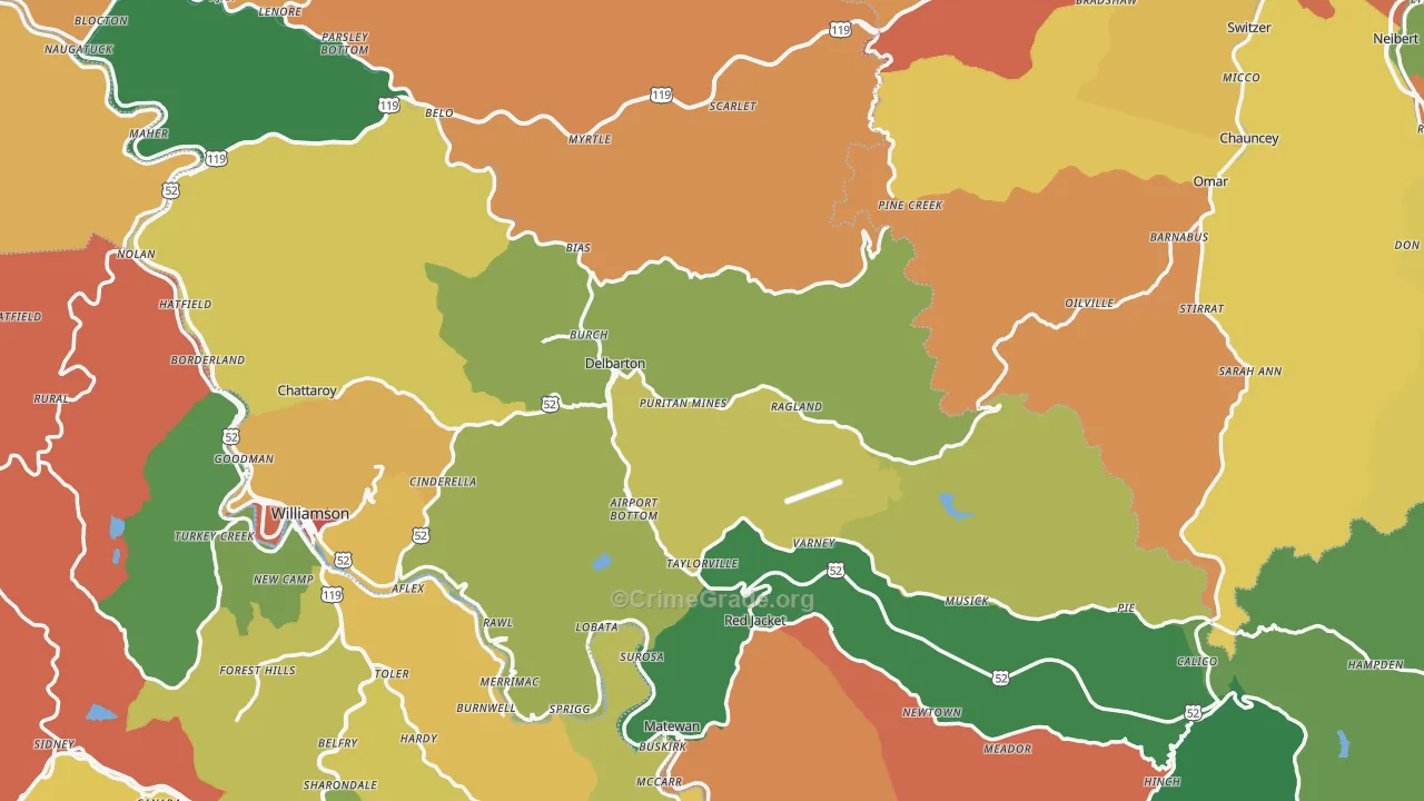 Mingo County, WV Map of Assault Rates