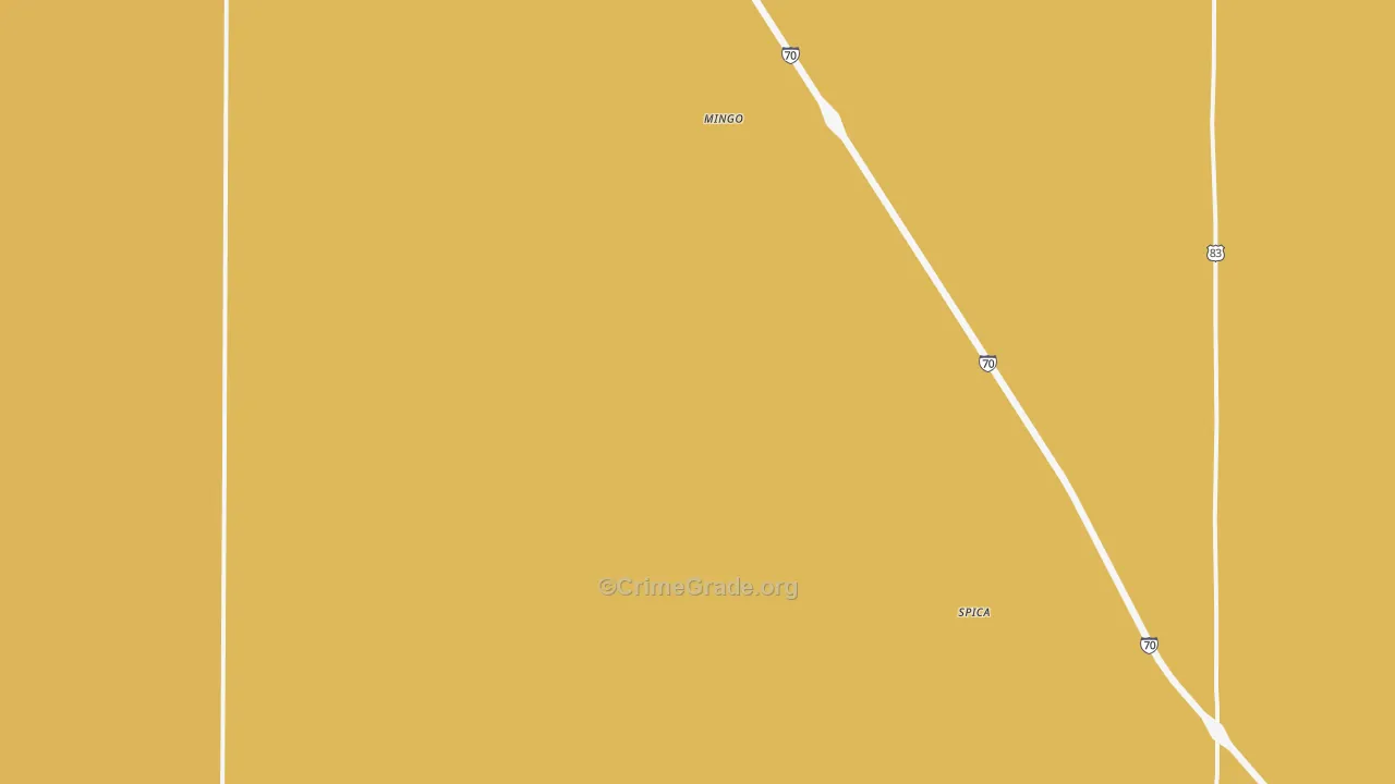 Mingo, KS Map of Assault Rates
