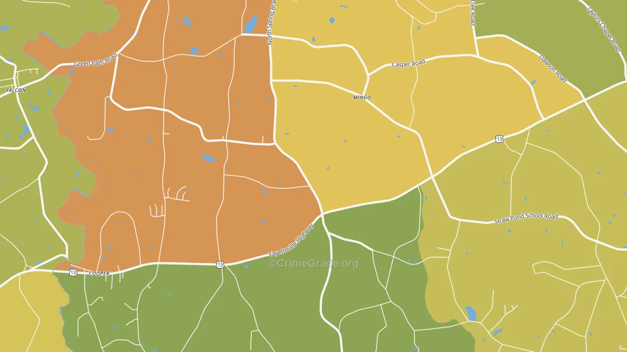 Mingo, NC Map of Assault Rates