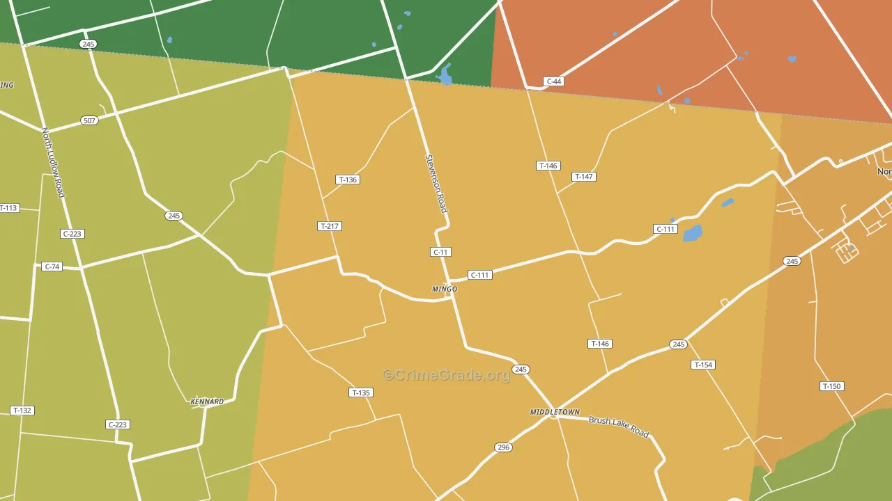 Mingo, OH Map of Assault Rates