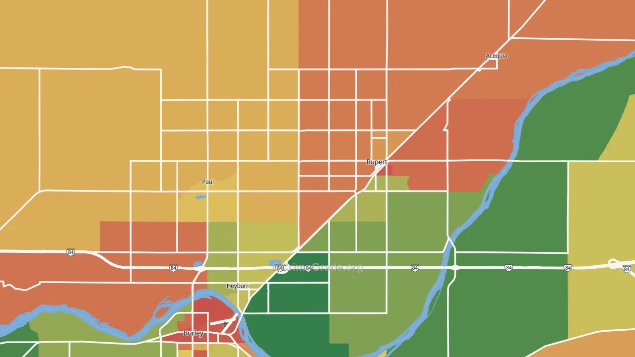 Minidoka County, ID Map of Assault Rates