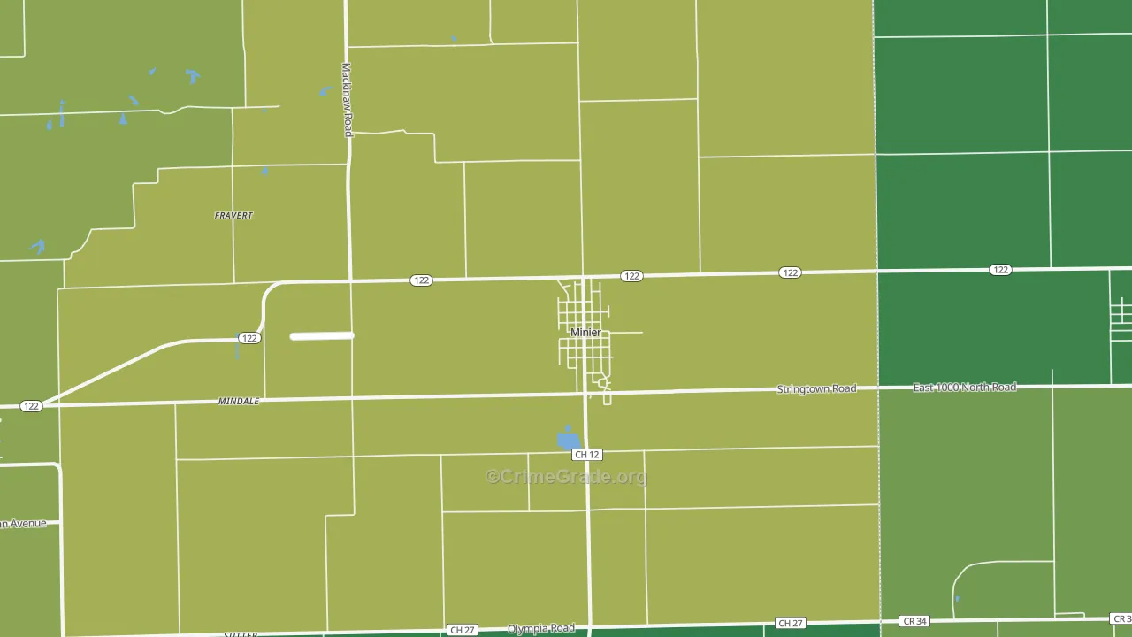 Minier, IL Map of Assault Rates
