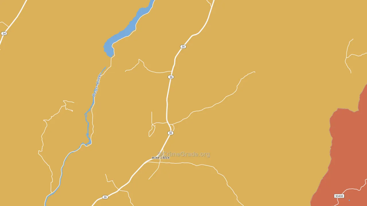 Mink Creek, ID Map of Assault Rates