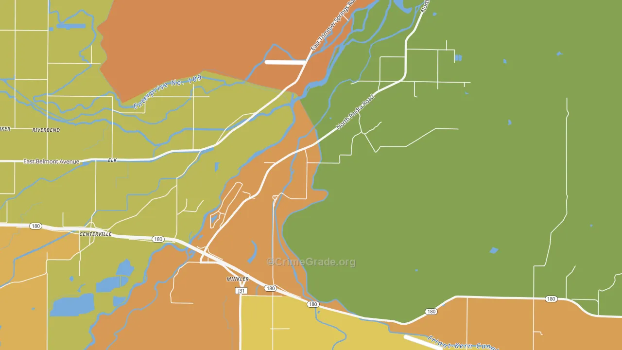 Minkler, CA Map of Assault Rates
