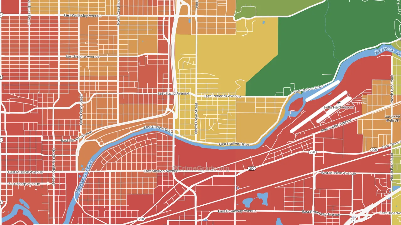 Minnehaha, Spokane, WA Map of Assault Rates