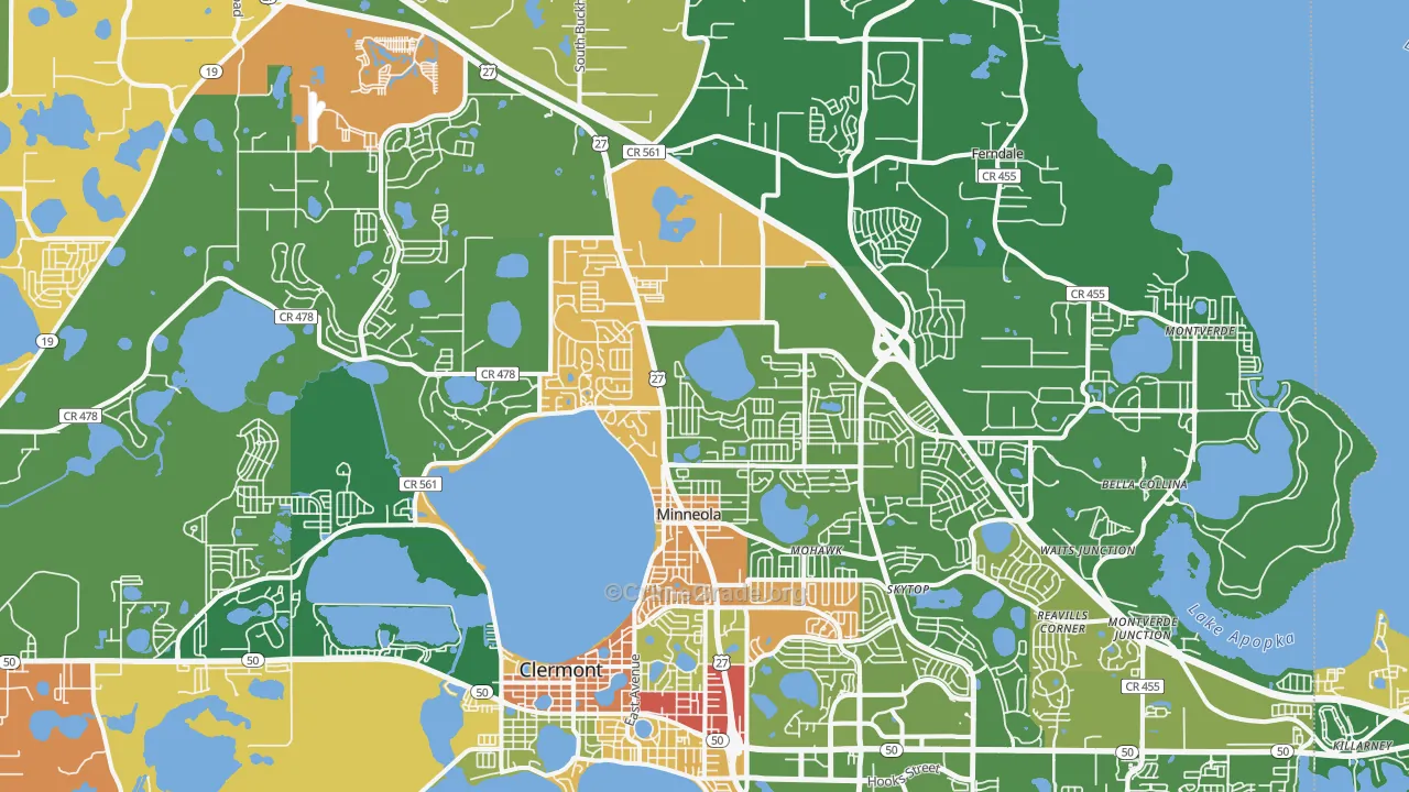Minneola, FL Map of Assault Rates