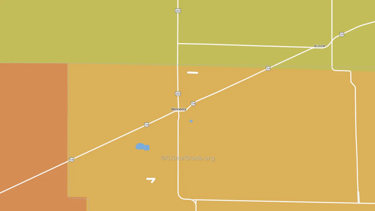 Minneola, KS Map of Assault Rates