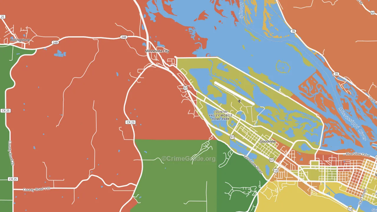 Minnesota City, MN Map of Assault Rates