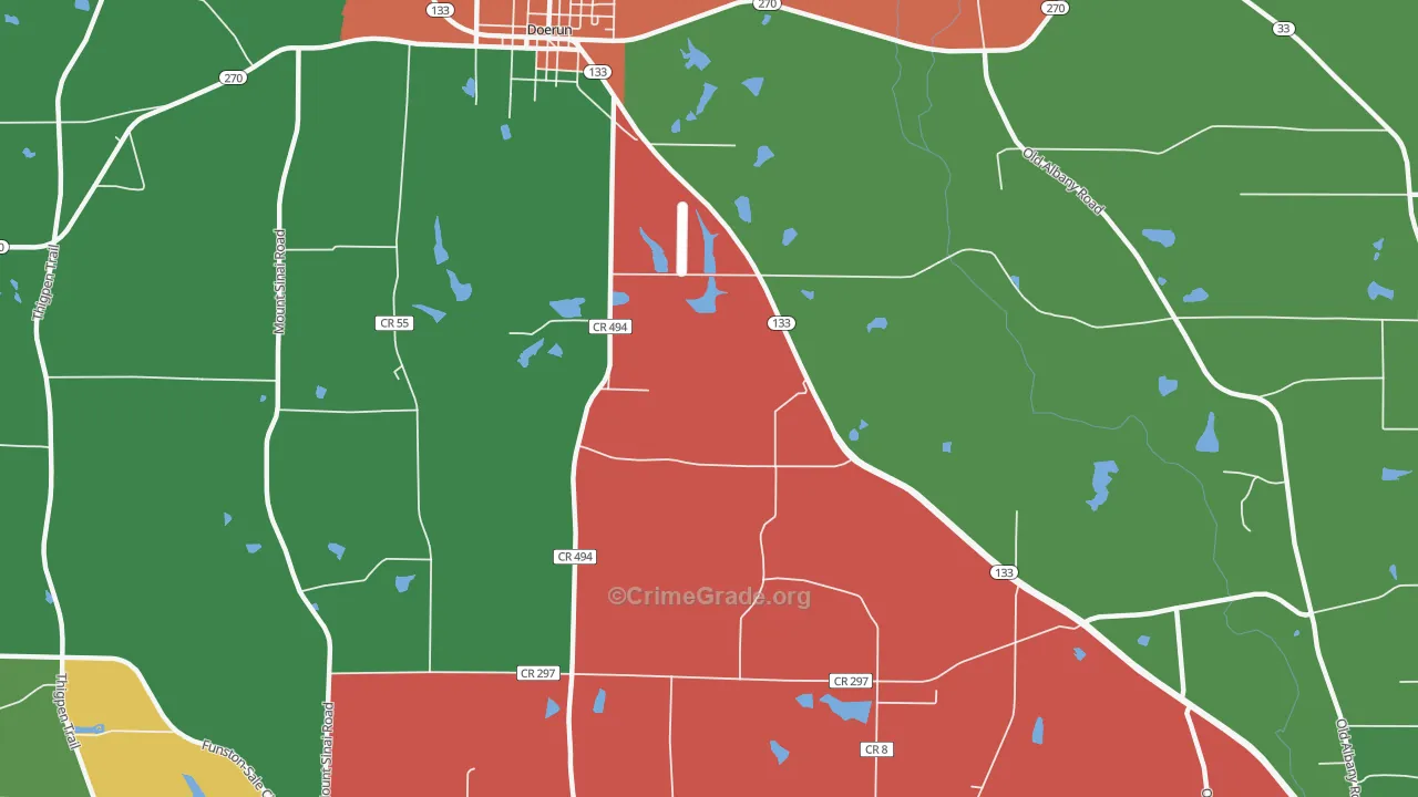 Minnesota, GA Map of Assault Rates