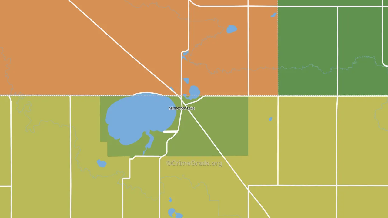 Minnesota Lake, MN Map of Assault Rates