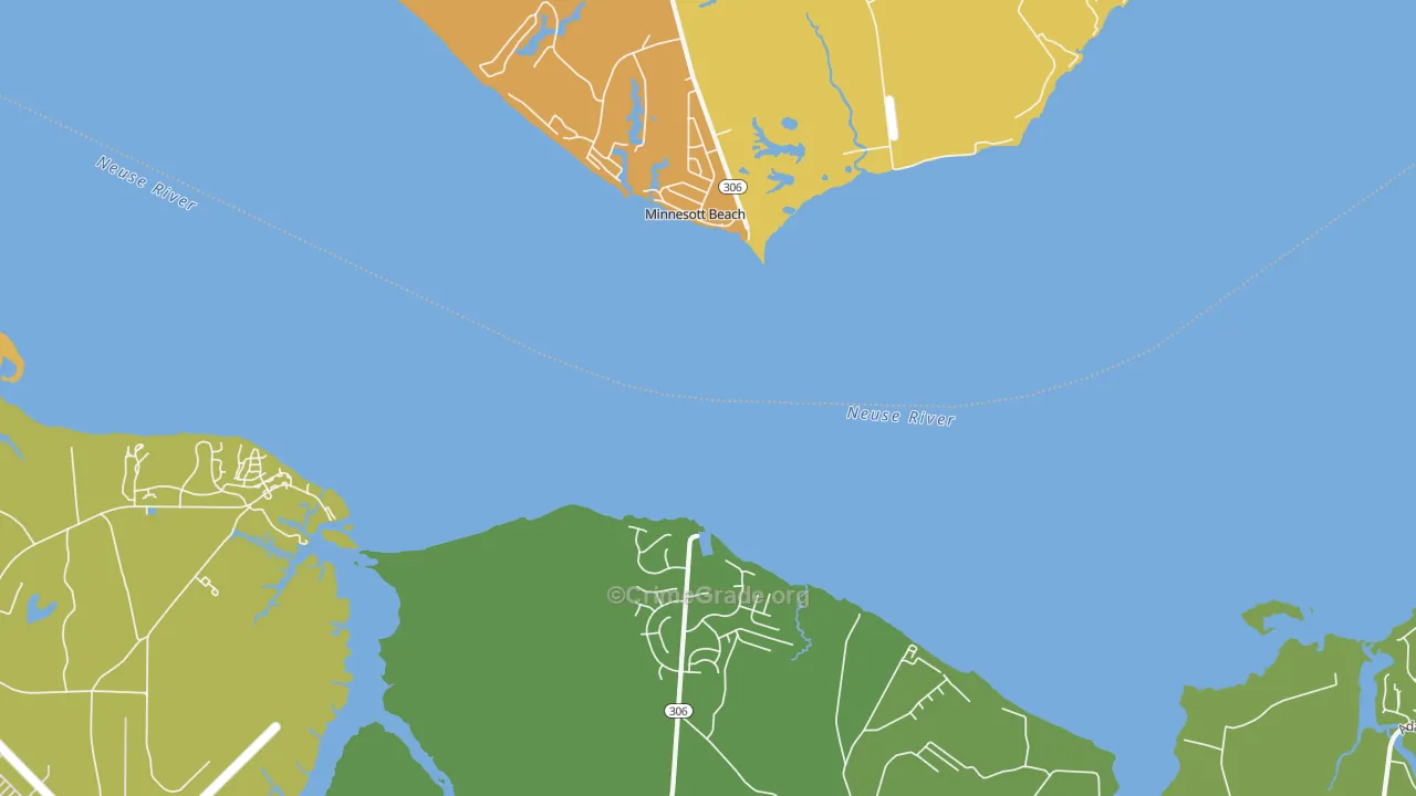 Minnesott Beach, NC Map of Assault Rates
