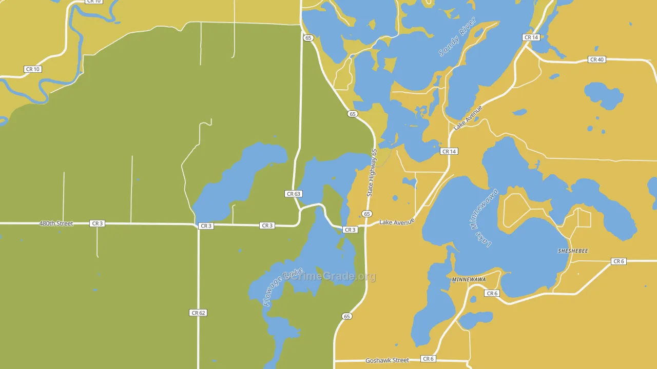 Minnewawa, MN Map of Assault Rates