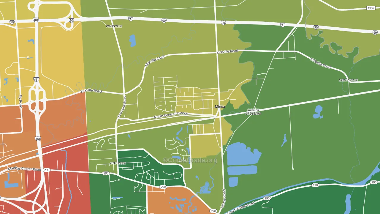 Minoa, NY Map of Assault Rates