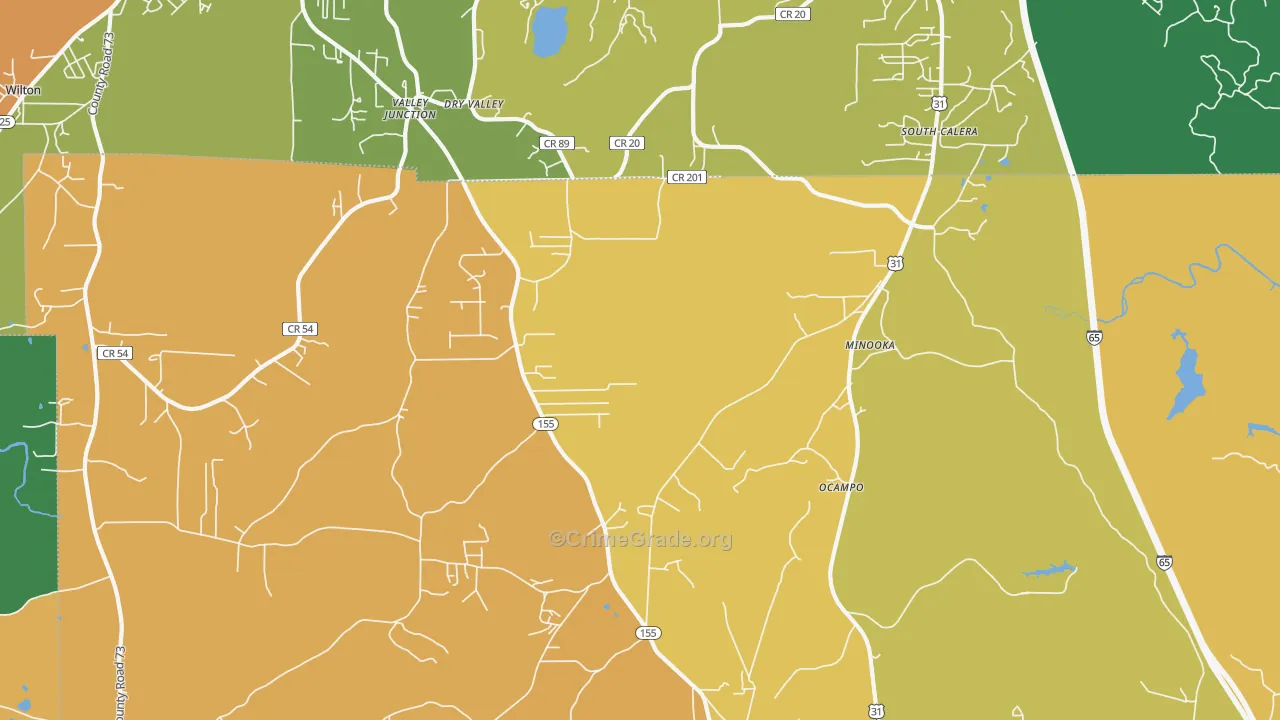 Minooka, AL Map of Assault Rates