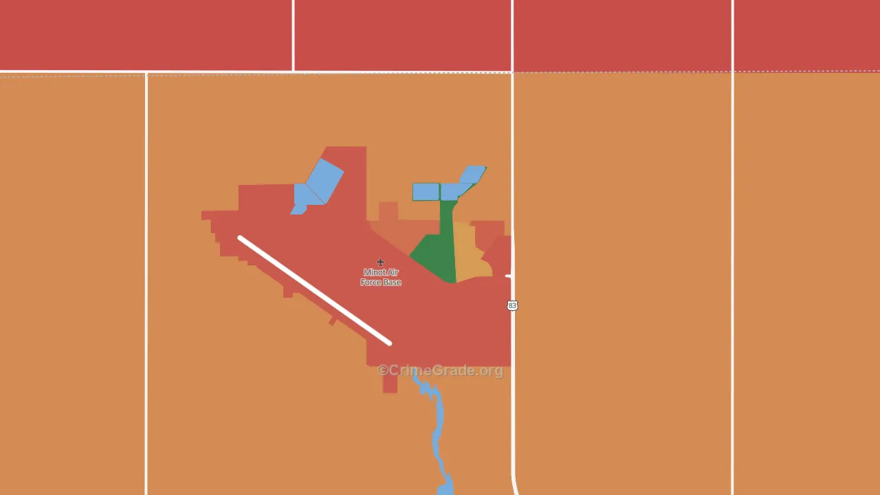 Minot Afb, ND Map of Assault Rates