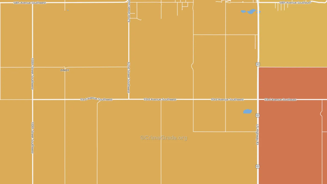 Minot Air Force Base, ND Map of Assault Rates