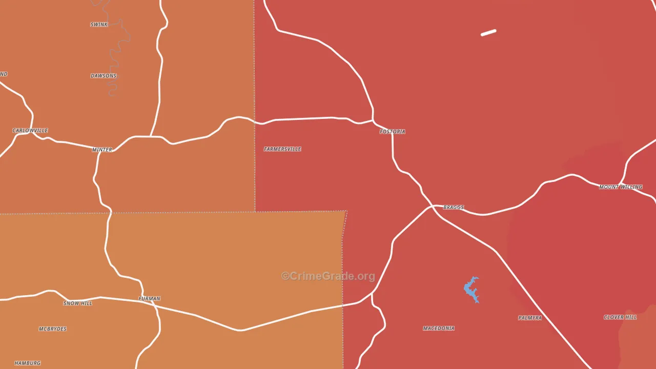 Minter, AL Map of Assault Rates