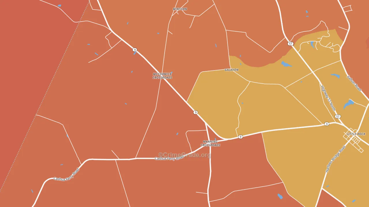 Minturn, SC Map of Assault Rates