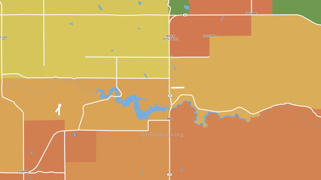 Mio, MI Map of Assault Rates