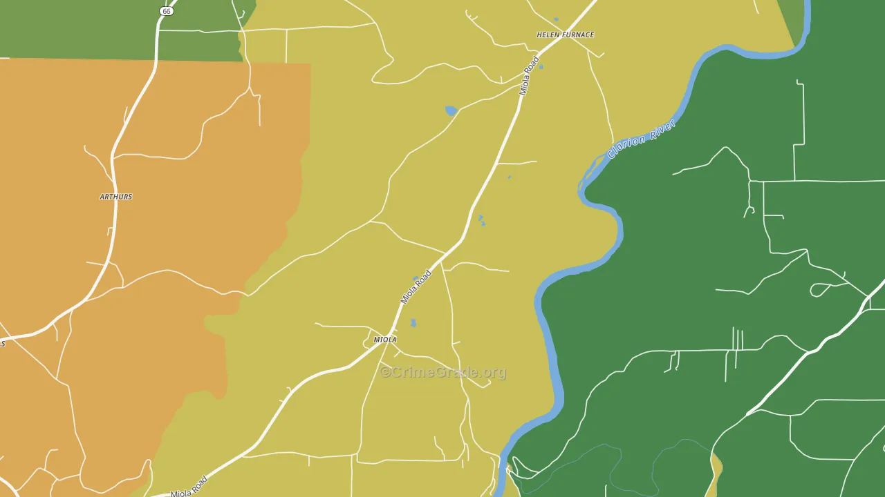 Miola, PA Map of Assault Rates