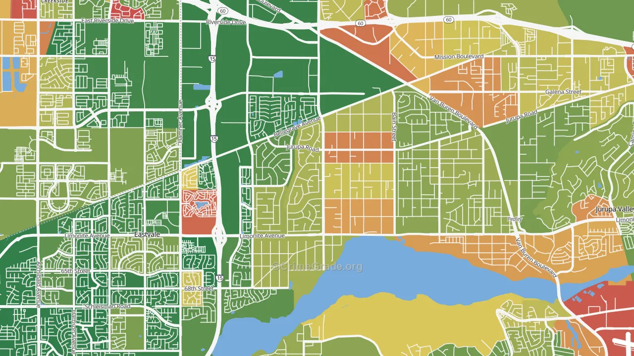 Mira Loma, CA Map of Assault Rates