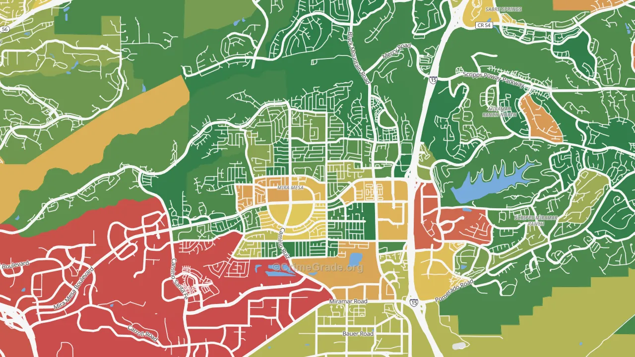 Mira Mesa, San Diego, CA Map of Assault Rates