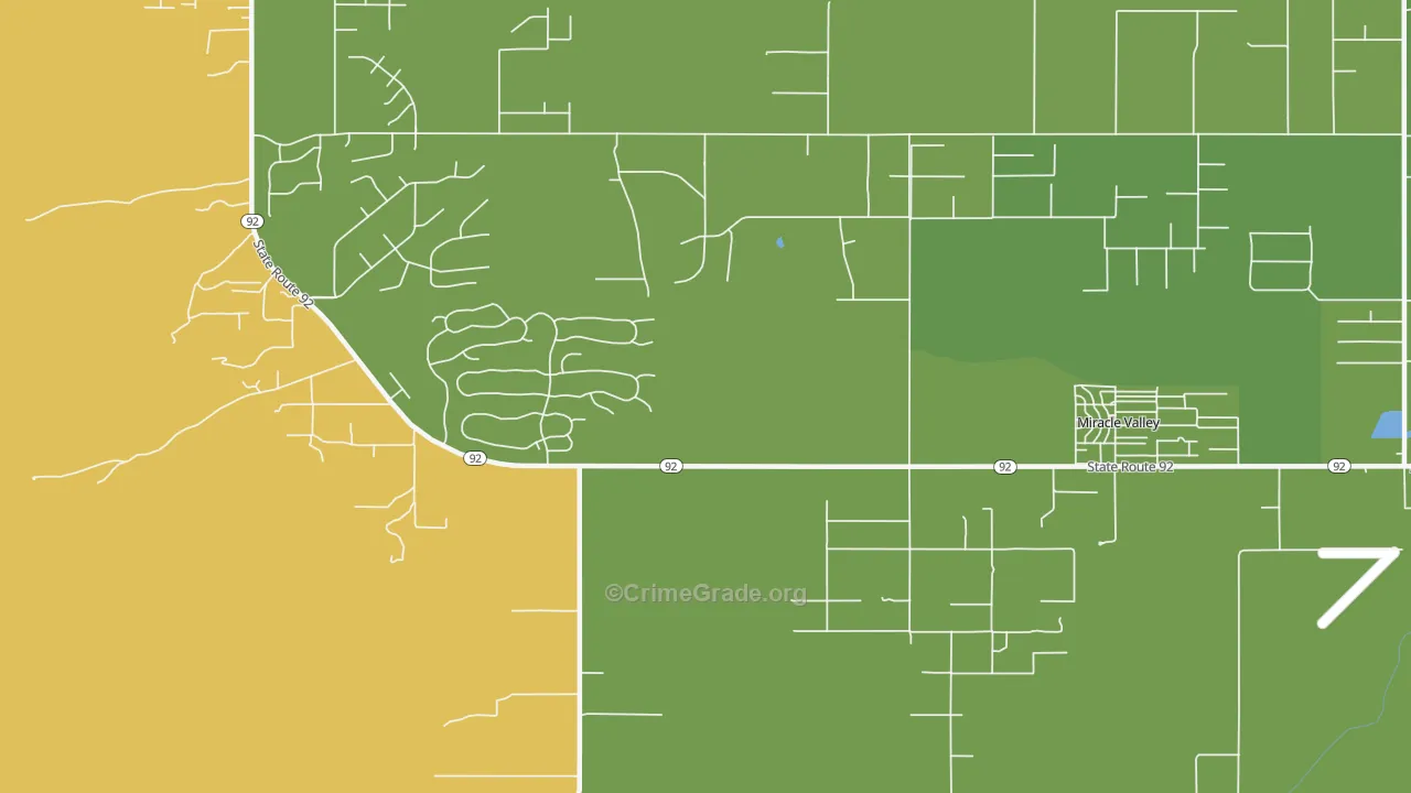 Miracle Valley, AZ Map of Assault Rates