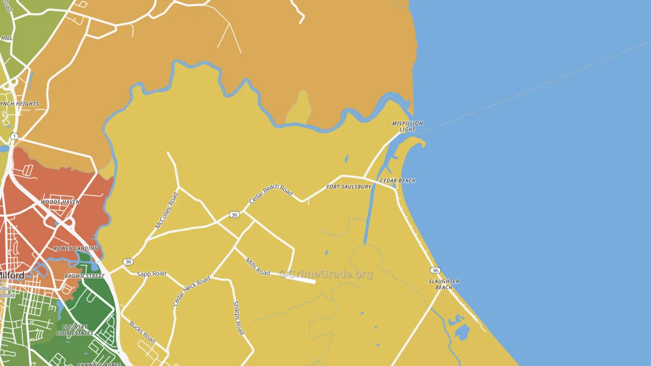Mispillion Light, DE Map of Assault Rates