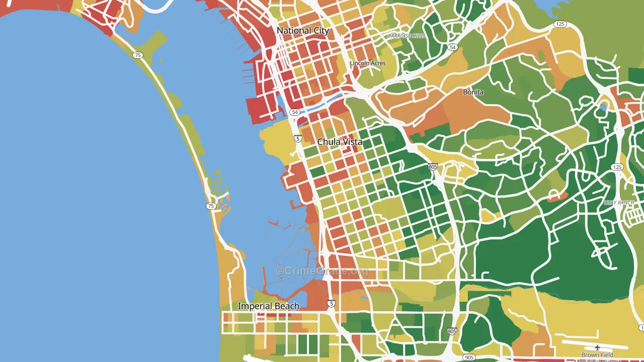 Mission Bay, San Diego, CA Map of Assault Rates