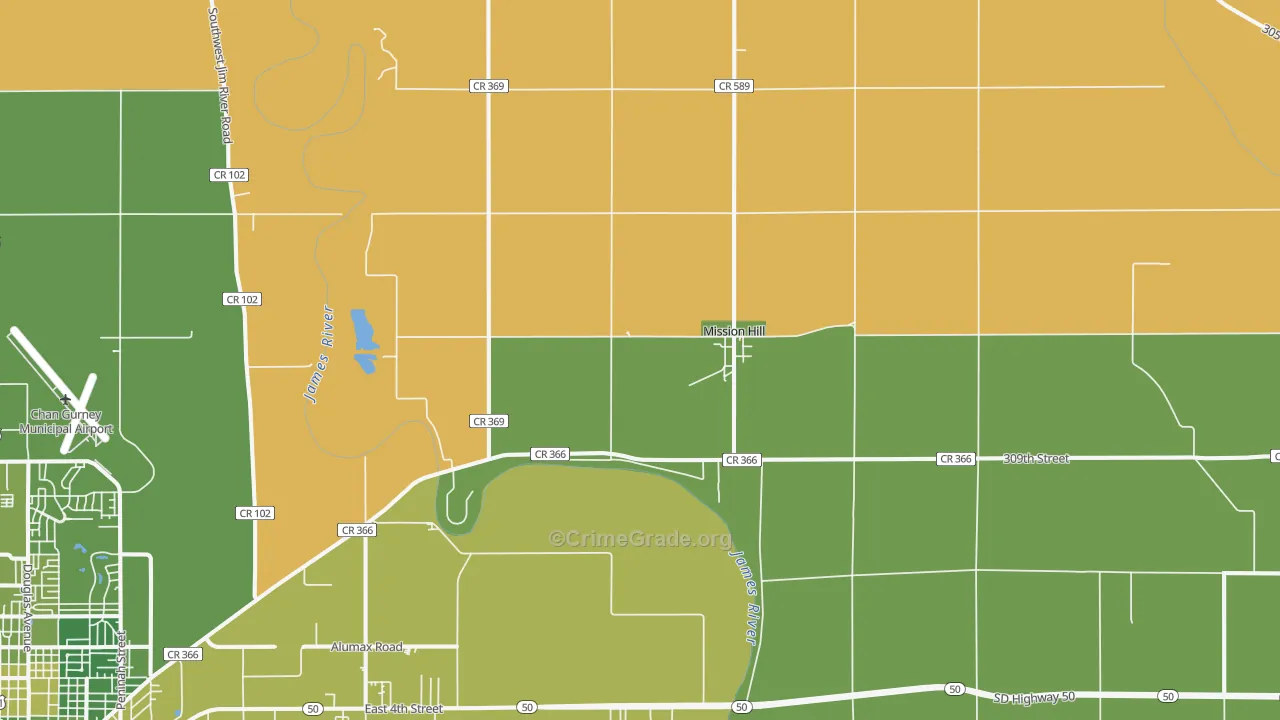Mission Hill, SD Map of Assault Rates