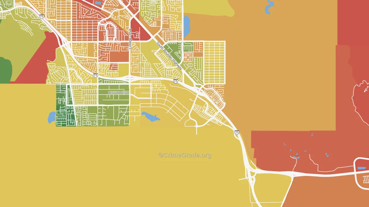 Mission Hills, Henderson, NV Map of Assault Rates