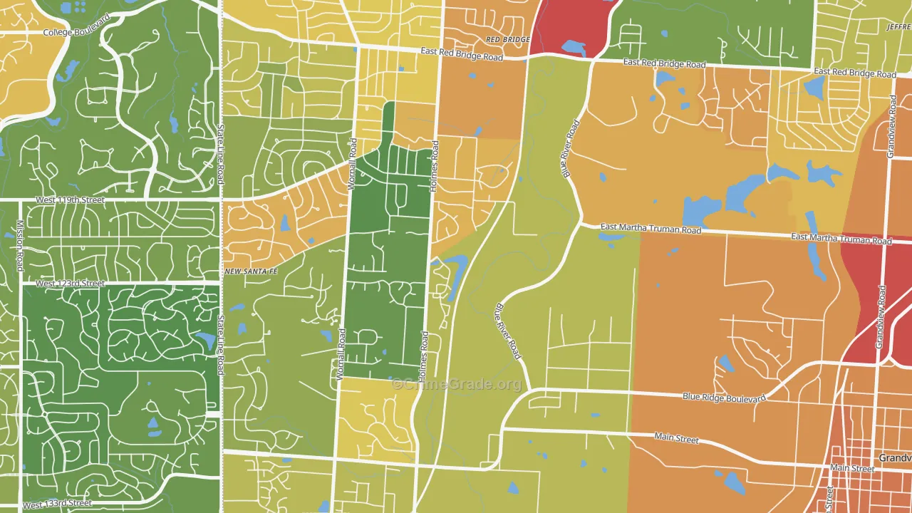 Mission Lake, Kansas City, MO Map of Assault Rates
