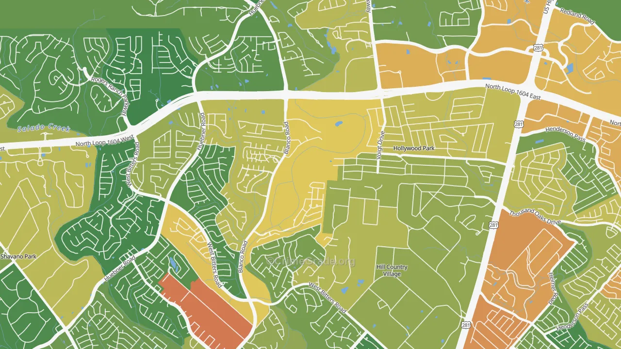 Mission Ridge, San Antonio, TX Map of Assault Rates