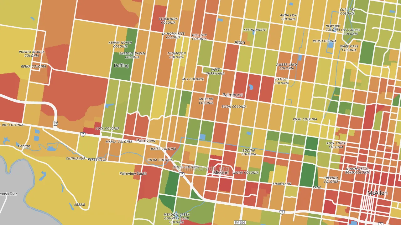 Mission, TX Map of Assault Rates