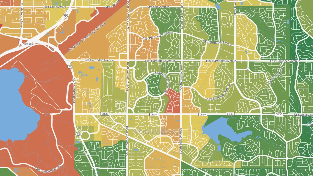 Mission Viejo, Aurora, CO Map of Assault Rates