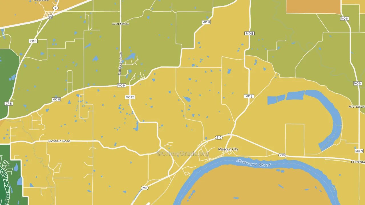 Missouri City, MO Map of Assault Rates