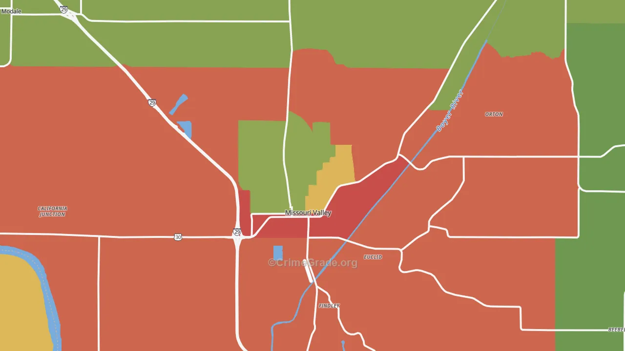 Missouri Valley, IA Map of Assault Rates