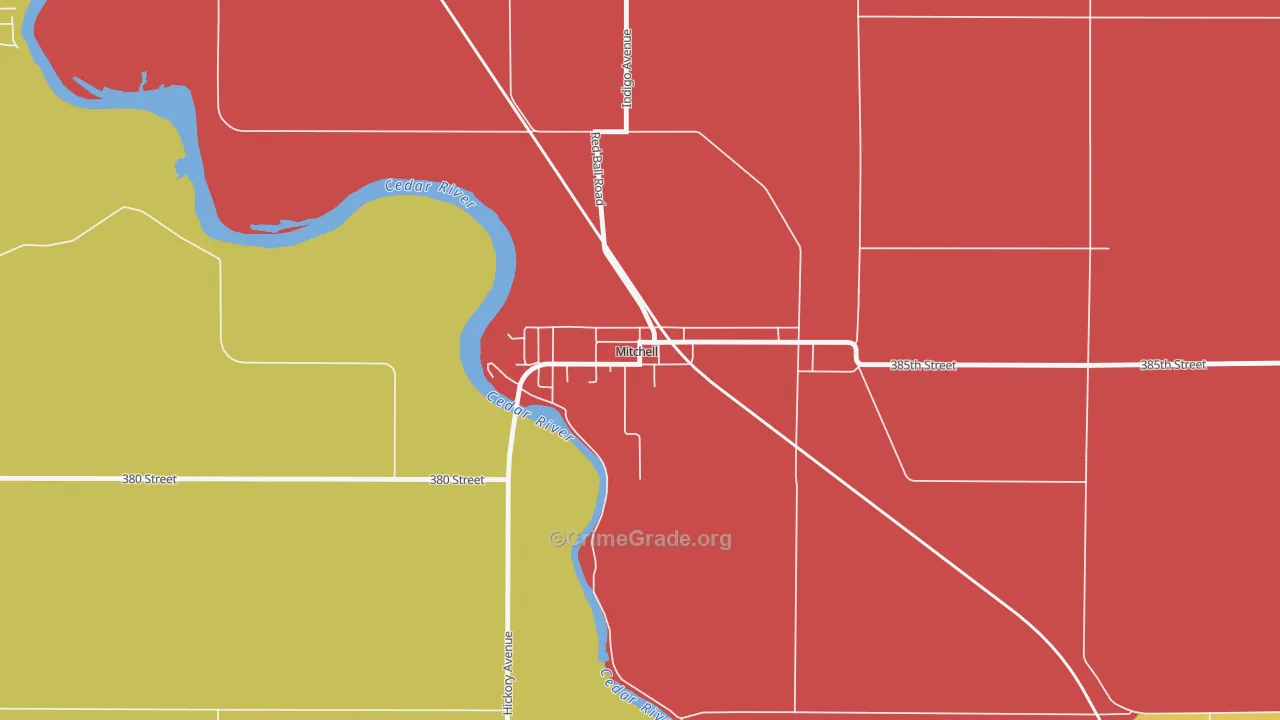Mitchell, IA Map of Assault Rates