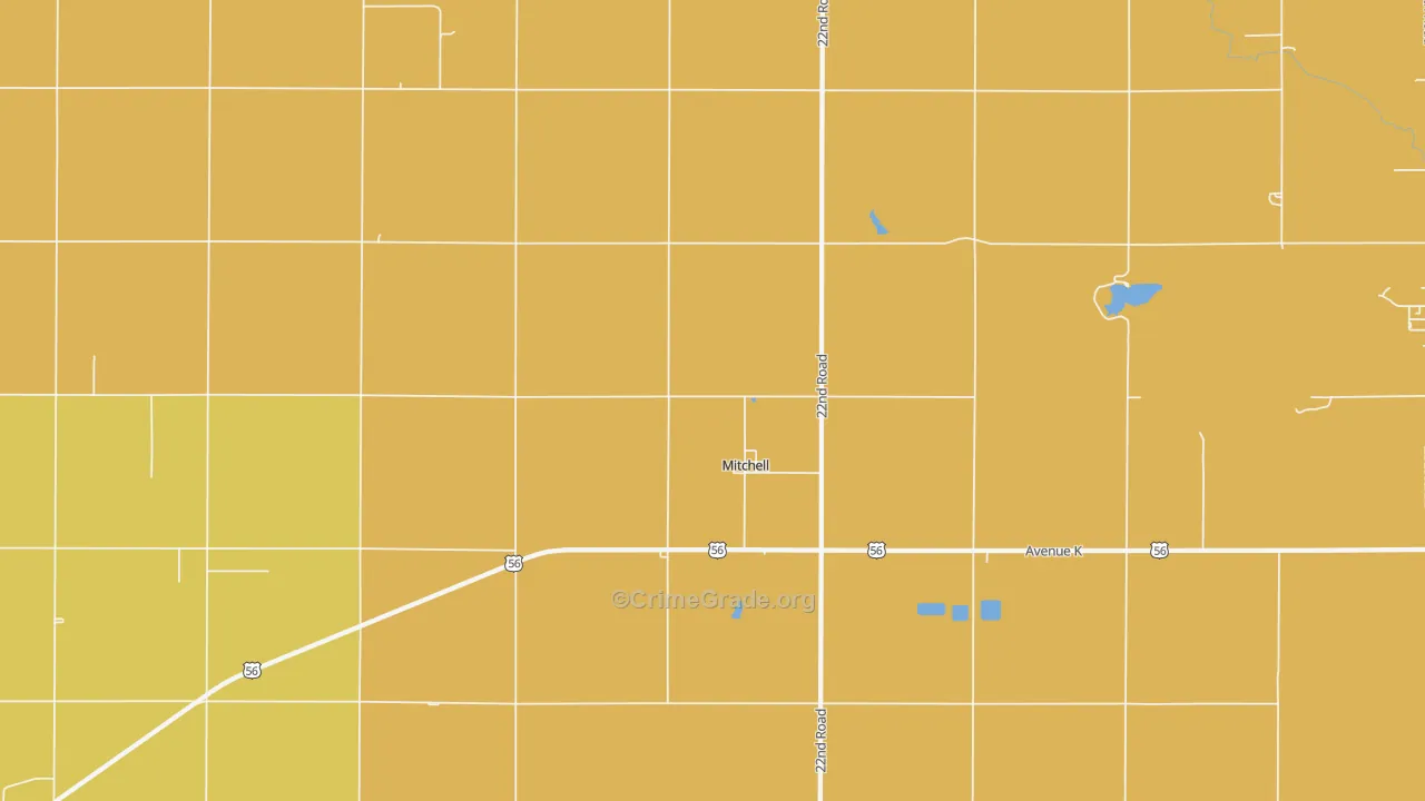 Mitchell, KS Map of Assault Rates
