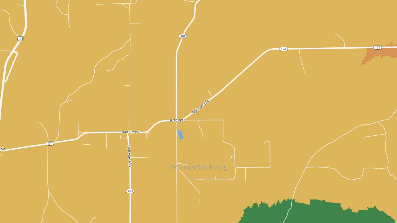 Mitchell, LA Map of Assault Rates